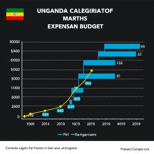A graph illustrating different expense categories and their relative proportions in a typical Ugandan household budget