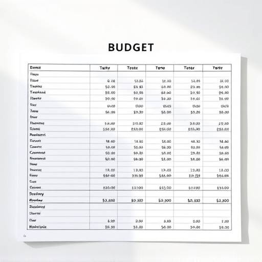 Illustration of a well-organized budget spreadsheet